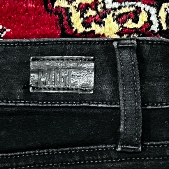 Paige | Black Rafaella Joannie Raw Hem Cropped Jeans, Size 27 - Picture 7 of 9